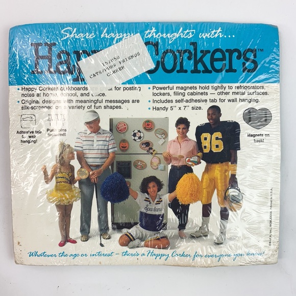 Vintage Happy Corkers Cats Purrrfect Corkboard - Picture 2 of 2